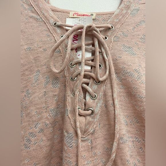 NWT Maronie x Revolve oversized lace up long sleeve pullover hoodie size M - Picture 6 of 13